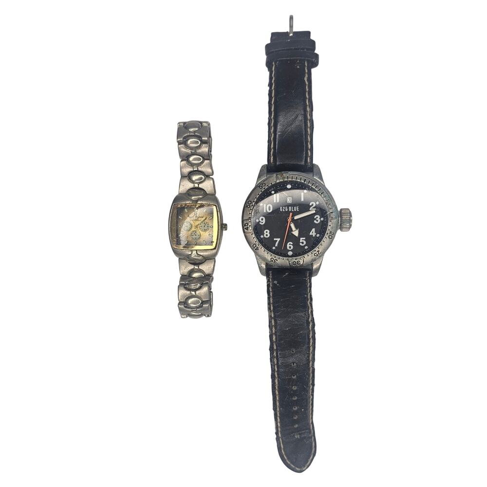 Lot of 2 WristWATCH Silver Gold Steampunk Analog Timepiece Project Gift